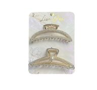 5.99 GOLD FASHION HAIR CLIPS 2 COUNT