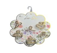 5.99 GOLD MINI HAIR CLIPS 6 COUNT