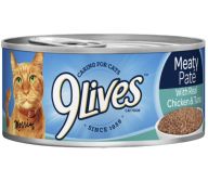 9 LIVES MEATY PATE WITH REAL CHICKEN AND TUN 