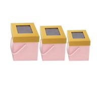 TTT 7.99 PINK SQUARE NESTED FLORAL BOXES