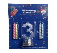 1.99 #3 FLASHING CANDLES 5 PCS 