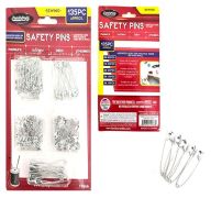 1.99 SAFTEY PINS 135 PC 5 SIZES