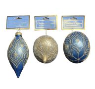 1.99 LIGHT BLUE/GOLD ORNAMENT