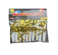 FOIL METALLIC FRINGE WHISTLES 10 PACK