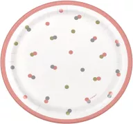 PINK HAPPY BIRTHDAY 7 INCH PLATE 8 COUNT