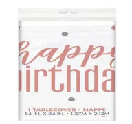 PINK HAPPY BIRTHDAY TABLE COVER 54 X 84 INCH