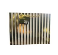 GOLD AND WHITE STRIPE LARGE GIFT BAG