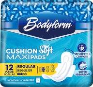 1.99 BODYFORM REGULAR 12 PADS MAXI CUSHION SOFT WITH WINGS 