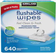 16.99 KIRKLAND FLUSHABLE WIPES 640 PREMOISTENED WIPES 