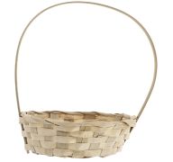 1.99 ROUND BAMBOO BASKET WITH HANDLE 7.87 INCH DIAMETER