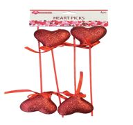 1.99 VALENTINES DAY HEART PICKS 4 PCS