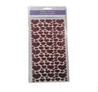 PAPER CRAFT STICKER RED HEARTS