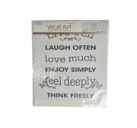 WALL ART "LIVE WELL LAUGH OFTEN LOVE MUCH"