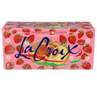 3.99 STRAWBERRY PEACH SPARKLING WATER LA CROIX 8 CANS