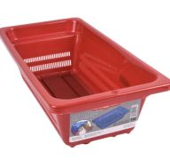 1.99 FOOD STRAINER AND DISH DRAINER 17 1/4 X 8 1/4 X 4 3/4 INCH 