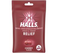 1.99 HALLS CHERRY COUGH AND THROAT RELIEF 