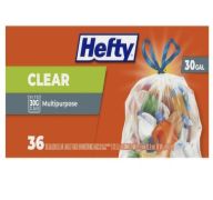 7.99 HEFTY 30GL 36PC TRASH BAG