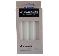 1.99 6 INCH CANDLES 4 COUNT 