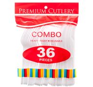 WHITE COMBO PREMIUM CUTLERY 36 PCS
