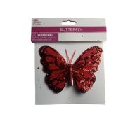 1.99 RED GLITTER BUTTERFLY 