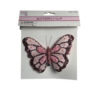 1.99 PINK GLITTER BUTTERFLY CLIP 