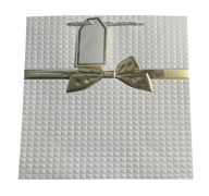 1.99 WHITE AND GOLD BOW GIFT BAG 