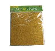GOLD SELF ADHESIVE GLITTERED EVA SHEETS 8 X 12 INCH