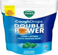 1.99 VICKS COUGH DROPS DOUBLE POWER LONG LASTING COOLING MENTHOL