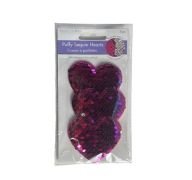 1.99 PINK PUFFY SEQUIN HEARTS 3 PACK 