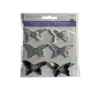 1.99 SHIMMER BUTTERFLY EMBELLISHEMTNS 6 PACK 