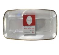5.99 CLEAR RECTANGULAR PLASTIC PLATTER 