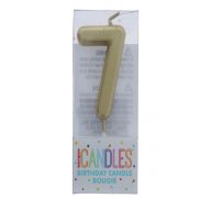 Small Gold Molded Birthday Candle # 7