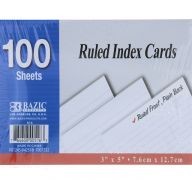 Ruled White Index Card 3X5IN
