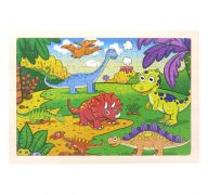 Wooden Dinosaur Puzzle Set for Kids 80 pieces Puzzle For Kids Learning Toys Educational Toys - Size 12 x 9 in
