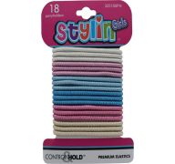 STYLIN GIRL 18 PONYHOLDERS COLORFUL PREMIUM ELASTIC