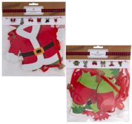 1.99 GARLAND SANTAELF CLOTHESLINE 6FT PAPER 2AST XMAS PBH