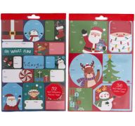 1.99 GIFT TAG BOOK XMAS 36CT JUMBO 52CT GLITTER IN TRAY DISPLAY
