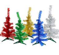 1.99 CHRISTMAS TREE TINSEL 18IN 41 TIPS 4AST COLORS XMAS HT