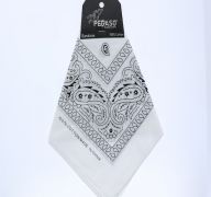 White Paisley Print Bandana