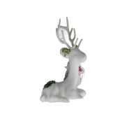 1.99 SITTING REINDEER W/ PINE DECOR 17CM SCH