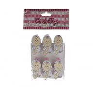 PINK BABY CLIP WITH BOTTLE 6 PACK  