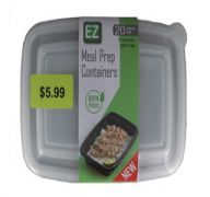 5.99 MEAL PREP CONTAINERS 20 PACK  