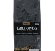 Black Plastic Table Cover 54 In X 108 In