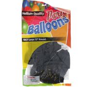 Black 12 In Large Latex Party Balloons 5 Count