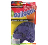 Metallic Purple 12 In Large Latex Party Balloons 5 Count