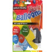 Happy Birthday 12 In Large Latex Party Balloons 5 Count  