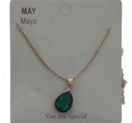 MAY BIRTHSTONE NECKLACE LETTER NECKLACE