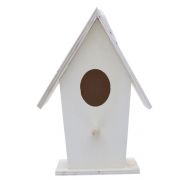 WOODEN BIRD HOUSE SINGLE ROOF