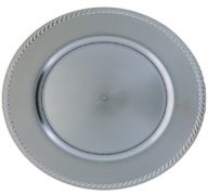 SILVER PLASTIC PLATE CHARGER 13 INCH