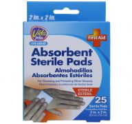 ABSORBENT STERILE PADS 2 X 2 INCH 25 COUNT